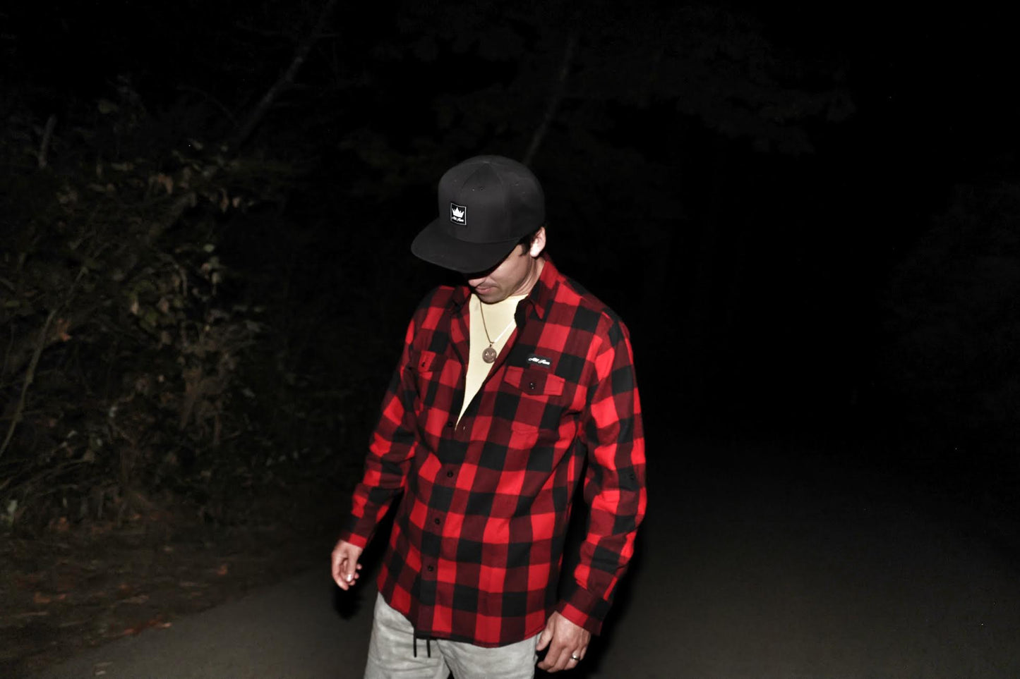 MENS Long Sleeve Flannel Red And Black